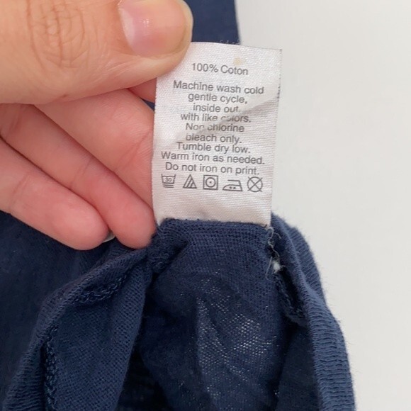 J. Crew Vintage Cotton Navy Blue Short Sleeve V-Neck Shirt Small - Picture 3 of 5